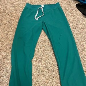 WOMENS FIGS HUNTER GREEN SMALL TALL LIVINGSTON PANTS